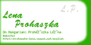 lena prohaszka business card